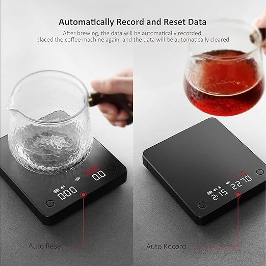 Portable Coffee Scale,Electronic Digital Espresso Scale with Timer,2kg/0.1g High Precision,USB Type-C Charging,Rechargeable 1800mAh Battery Black