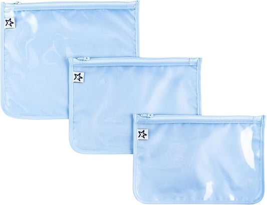 Tiny Twinkle Mess-Proof Travel Bags | TSA Airline Compliant, Zipper Closure, Clear Front Pouch, Diaper Bag Packing, Toiletry or Makeup Cosmetics Organizer