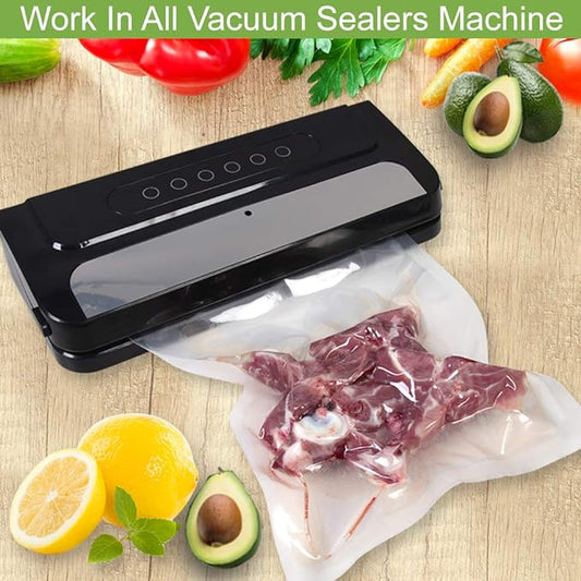 100 Pint 6X10 Vacuum Food Sealer Bags with BPA Free and Heavy Duty,Commercial Grade Vacuum Sealer Freezer Bags Compatible with Any Type Vacuum Sealer Machine