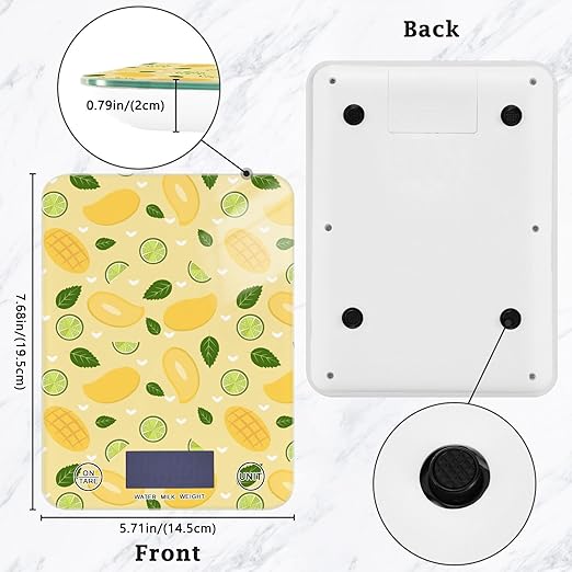 Food Scale Kitchen Scale Food Scales Digital Weight Grams and Ounces Small Electronic Food Scale for Baking Cooking Yellow Mango