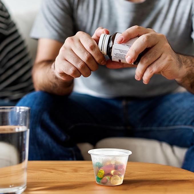 Lilymicky 2000 Count 1 oz Disposable Medicine Cups, 1 oz Plastic Med Cups For Mixed Pills, Medication Measuring, Resin Mixing