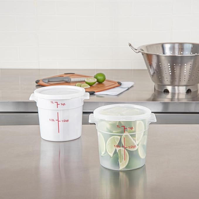 Restaurantware-LID ONLY: Met Lux Food Container Lid, 1 Round Lid For Storage Container - Containers Sold Separately, With Pull-Corner Tab, Translucent Plastic Lid, Dishwashable, Freezable