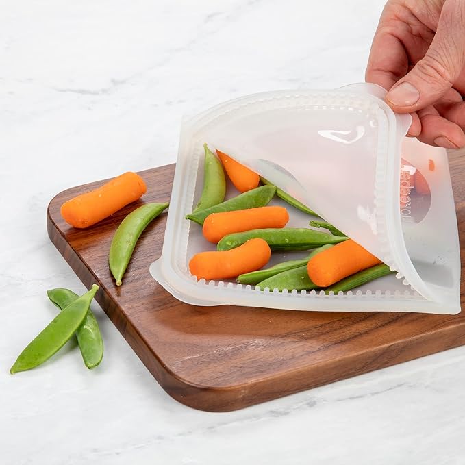 ProKeeper Dual-Zipper 100% Silicone Sandwich Bag, Clear – Reusable, Leak-Proof, Eco-Friendly Food Storage for Sandwiches and Snacks