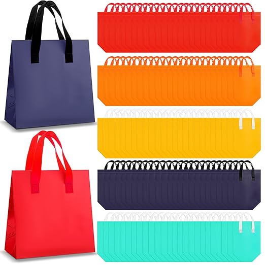 Kacctyen 100 Pcs Insulated Take Out Bags Bulk 9.5 x 6 x 9.5 in Thermal Insulation Food Bag for Coffee, Milk Tea, Hot Cold Food, Delivery Cooler Bag for Catering Restaurant Grocery Picnic (Colorful)