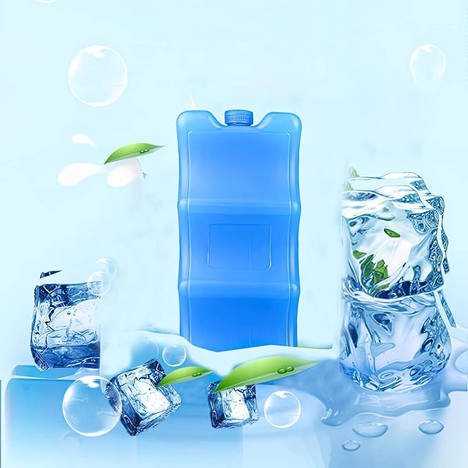 Large Ice Packs, Ice Box Cooler, Cool Coolers Compact Reusable Ice Pack Piece, Wavy Cooling Pad Perfect for Cola, Beer Cans to fit in Lunch Boxes, Coolers, and Beach Bags Blue
