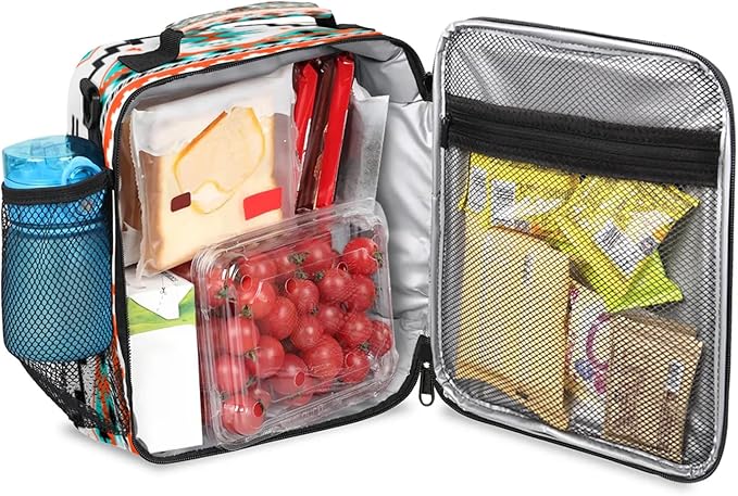 Personalized Lunch Box with Name, Custom Lunch Box Aztec Customized Insulated Lunch Bag Tote, Cooler Freezable Meal Prep Bag with Shoulder Strap Waterproof Lunch Container for Office Picnic