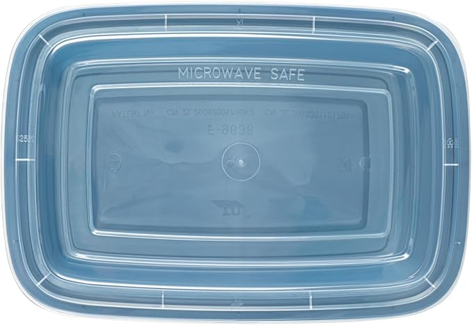Restaurantware Asporto 38 Ounce Take Out Containers, 100 Food Containers With Lids - Microwavable, Disposable, Midnight Blue Plastic To Go Food Containers, No BPA, For Take Out And Delivery
