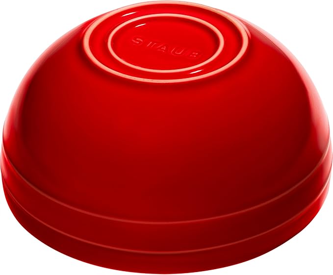 STAUB Stoneware Ramekins Ceramic 2-pc Nested Mixing Bowl Set-Cherry