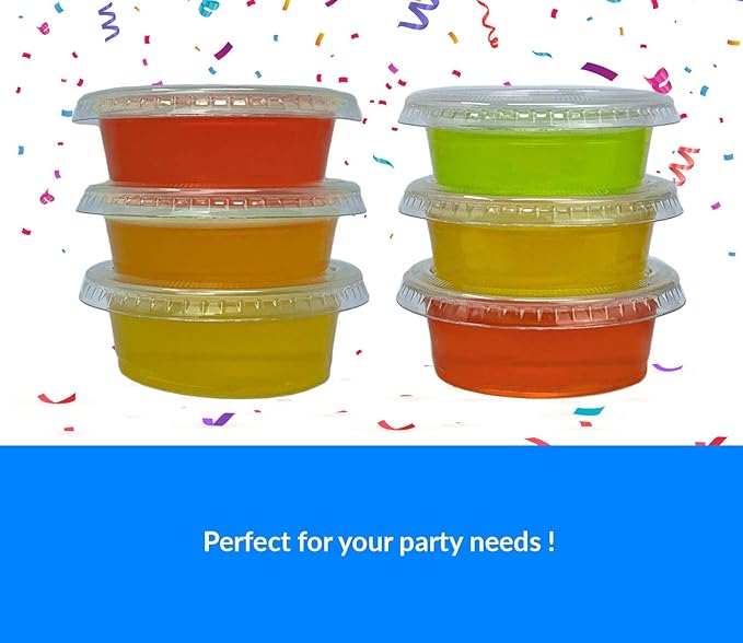 Reli. Condiment Cups with Lids, 1.5 oz (500 Sets, Bulk) Jello Shot Cups/Plastic Disposable Portion Cups (1 oz - 1.5oz Capacity) Portion/Souffle 1oz for Condiments, Bulk