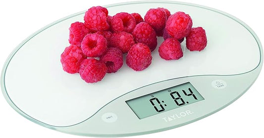 Taylor 11lb Slimline Digital Kitchen Food Scale, 11 Lb, White