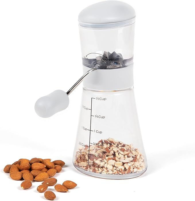 Prepworks by Progressive Nut Chopper with Non-Skid Base, White