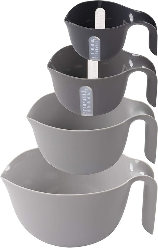 Dexas 4-Piece Nested Mixing Bowl Set, gray assortment, GMBS4-432, 4 pieces