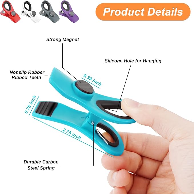 10 Pack Chip Clips, Bag Clips, Chip Clips Bag Clips Food Clips, Bag Clips for Food Storage, Snack Clips, Clips for Food Packages, Kitchen Clips, Clips for Fridge, Chip Clip