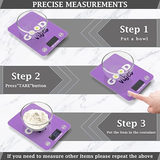 Food Scale Kitchen Scale Food Scales Digital Weight Grams and Ounces Small Electronic Food Scale for Baking Cooking Good Vibes