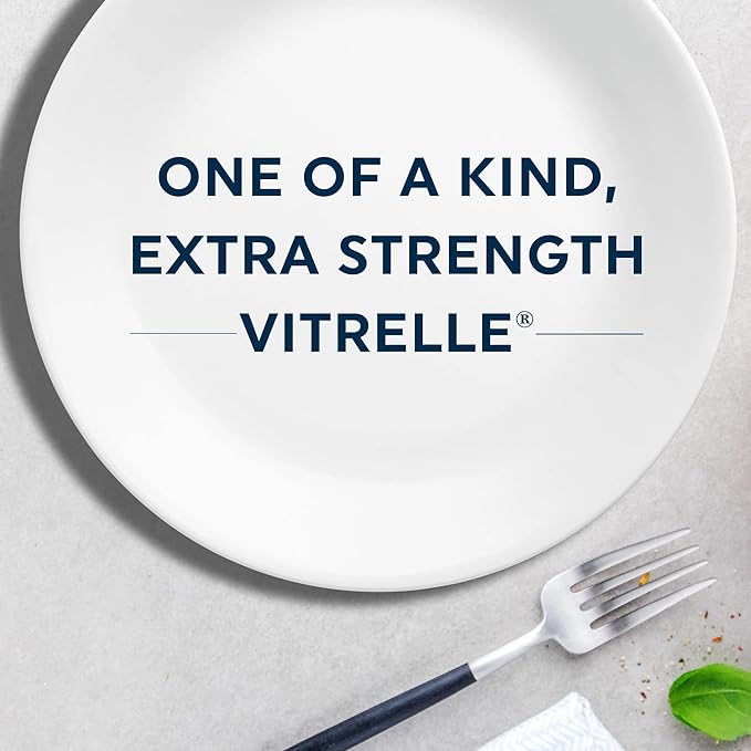 Corelle Vitrelle 4-PC Large 30-Oz Glass Meal Bowls Set, Service for 4, Compact Stack Bowls Set For Salad and Pasta, Microwave & Dishwasher Safe, White