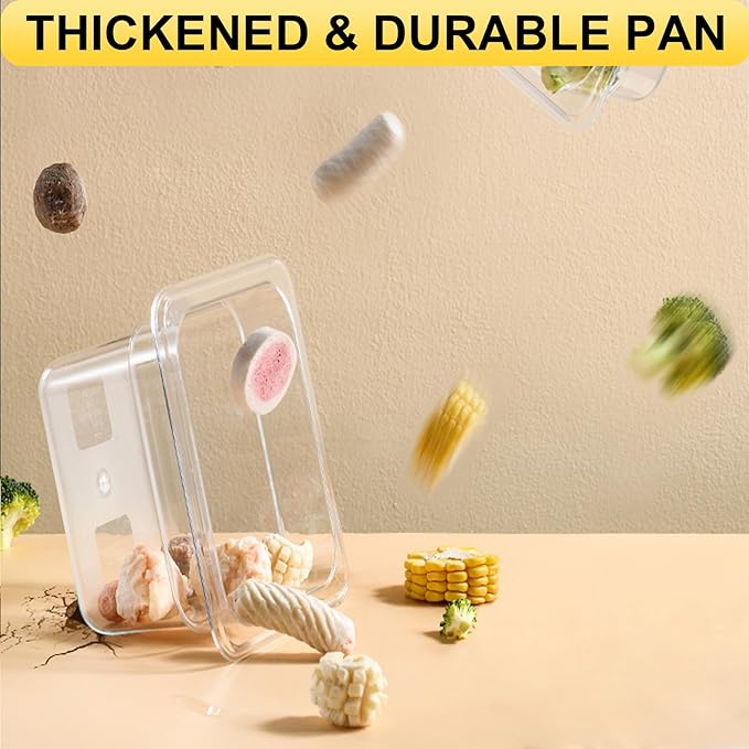 Plastic Food Pan - 1/9 Size 4 Inch Deep Commercial Food Pan - 6 Pack Polycarbonate Plastic Clear Storage Containers - Hotel Pans for Fruits Saland Beans Corns Freezer-Safe