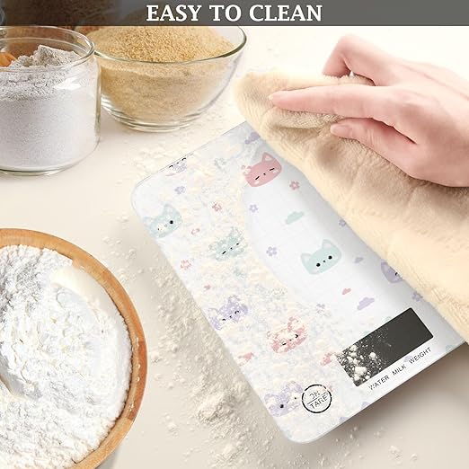 Food Scale Kitchen Scale for Baking Cooking Digital Food Weighing Measuring Scale Small Waterproof Electric Food Scale Cute Cat Face
