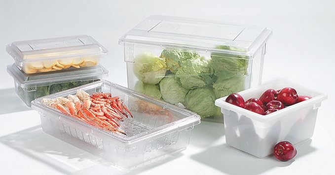 Carlisle FoodService Products Storplus Food Storage Container with Stackable Design for Catering, Buffets, Restaurants, Polycarbonate (Pc), 3.5 Gallons, Clear, (Pack of 6)