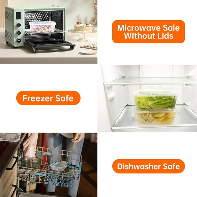 30 oz Reusable Freezer Containers (Food Storage),BPA-Free Plastic Deli Containers,Sealed Leak-Proof for Meal Prep,Overnight Oats,Soups,Jams-Microwave/Dishwasher/Freezer Safe(10 Pcs)