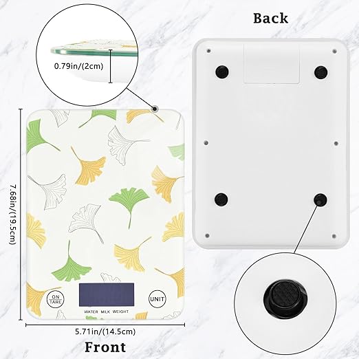 Food Scale Kitchen Scale Food Scales Digital Weight Grams and Ounces Small Electronic Food Scale for Baking Cooking Ginkgo Leaves