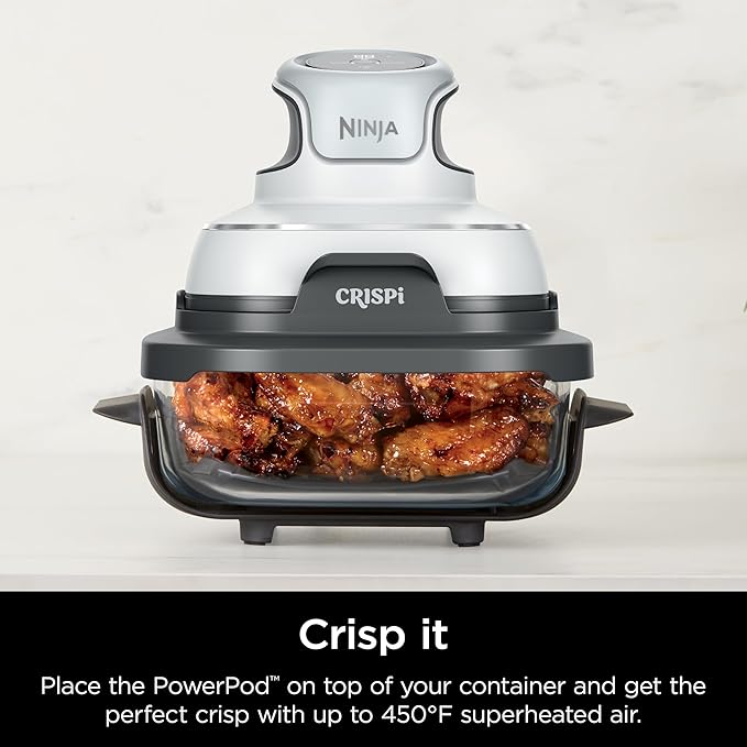 Ninja 2.5 QT TempWare Glass Container with Storage lid, Compatible Crispi Portable Cooking System, Microwave, Freezer and Dishwasher Safe, PFAS Free Glass Cooking Surface
