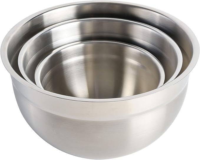 Babish Stainless Steel Mixing Bowl Set, 3-Piece