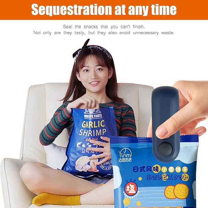 Mini Bag Sealer, 2 in 1 Heat Sealer with Cutter, Portable Resealer Machine,Plastic Heat Seal Sealer Kitchen Gadget for Mylar/Food Storage Bags,Mini Bag Resealer Machine for Plastic Snack Bags (1pack)