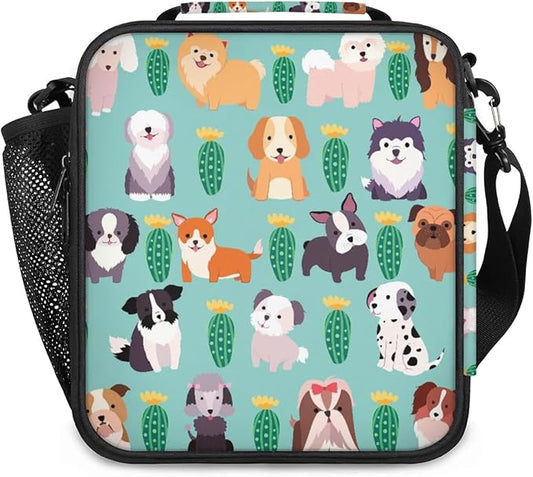 Cute Dogs Lunch Bag Personalized Lunch Bag Gifts Insulated Lunch Bag Reusable Lunch Box Picnic Travel Lunch Tote Bag Snack Bag