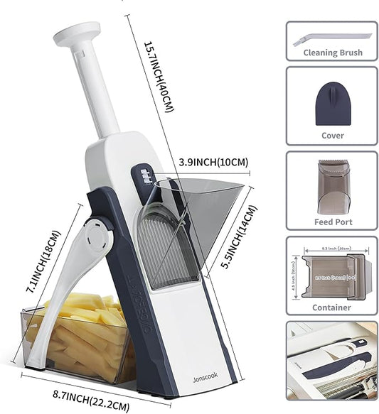 Safe Mandoline Slicer for Kitchen, Chopper Vegetable Cutter, Mandoline Slicer for Kitchen, Vegetable Chopper, Cut Slice, Strips, Dice, Shred and Chop (6 in 1)