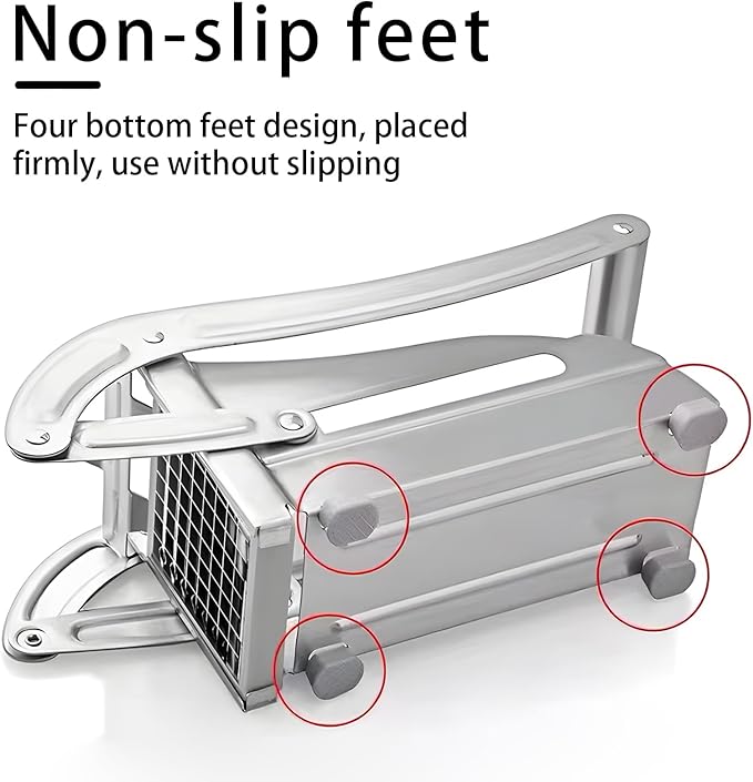 French Fry Cutter with 2 Blades, Potato Cutter, Professional Potato Cutter Stainless Steel, Potato Slicer for French Fries Vegetable Carrots Cucumbers, Stainless Steel French Fry Press