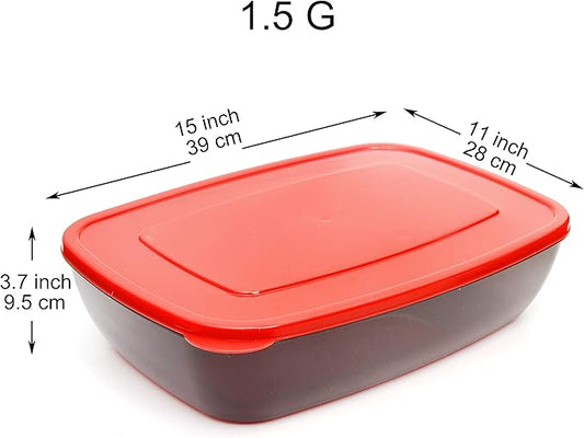 Youngever 2 Pack Extra Large Food Storage Containers (1.5 Gallon 15 inch x 11 inch x 4 inch)