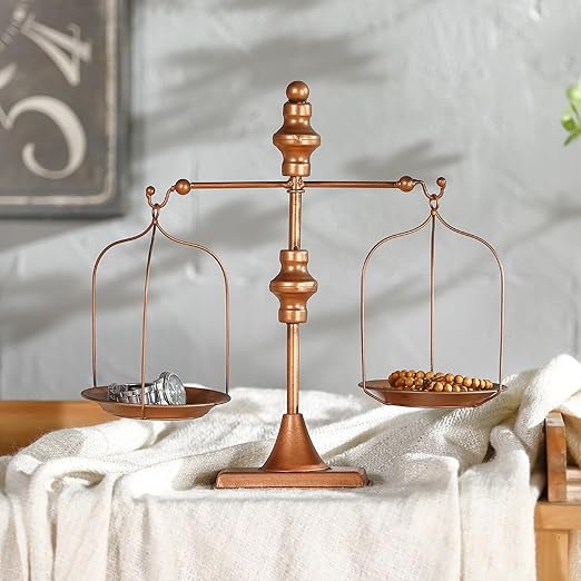 Farmhouse Table Libra Scale Decor, Vintage Scales of Justice Decor, Display Tray Cosmetic Organizer Storage, Lawyer Scale of Justice, Libra Scales Home Decor