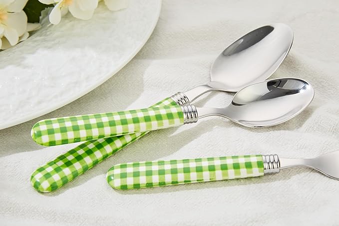 ANNOVA Silverware Set 20 Pieces Stainless Steel Cutlery Color Handle Flatware - 4 x Dinner Knife; 4 x Dinner Fork; 4 x Salad fork; 4 x Dinner Spoon 4 x Dessert Spoon (Green)