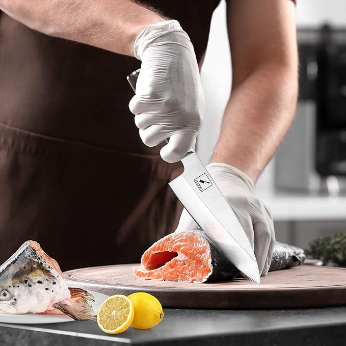 imarku 7-inch Deba Knife,Ultra Sharp Sushi Knife,Ultimate Japanese Kitchen Knife with Stainless Steel Single Bevel,Fish Fillet Knifes for Fish Cutting with Ergonomic Handle, Birthday Gifts for Mom/Dad