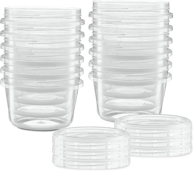 (16 Ounce 10 Pack) Clear Twist cap Containers with Screw on Lids Twist Top Food Storage Freezer Containers