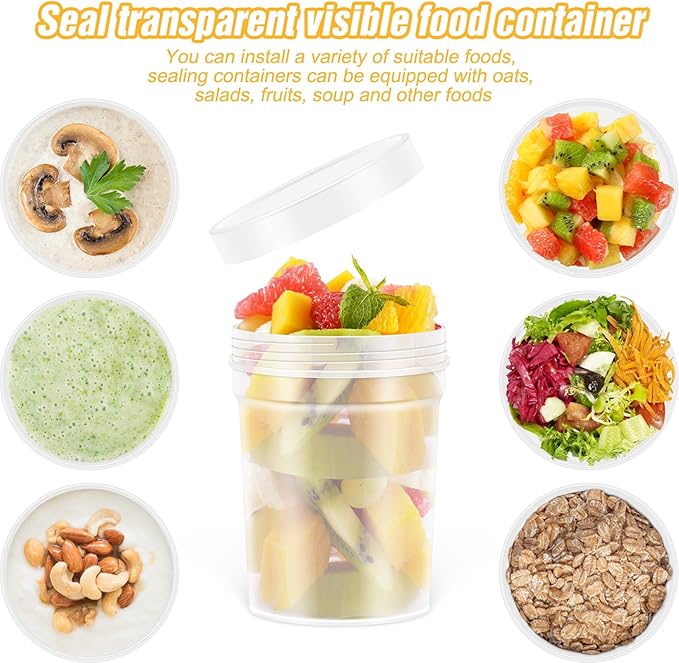 32 oz Twist Top Deli Container With Lids, Plastic Soup Freezer Food Storage Containers BPA Free, Leak Proof, Stackable, Microwave Dishwasher Safe-3 Pack