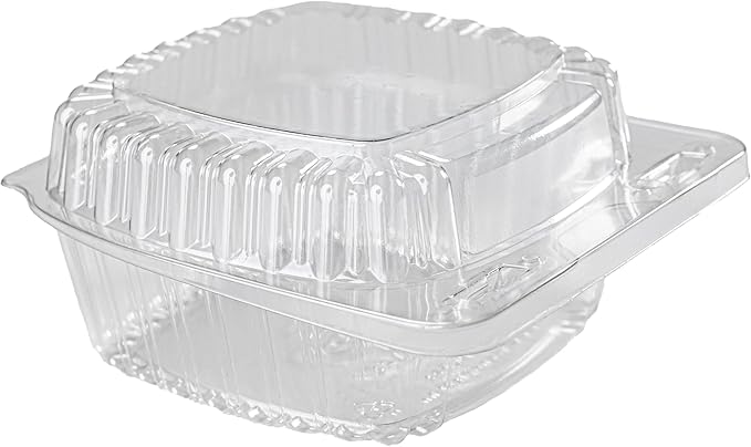 50-Pack Clear Plastic Food Containers Clamshell Take Out Containers Disposable ToGo Boxes for Food 4 x 4 inch, Snacks, and Meals