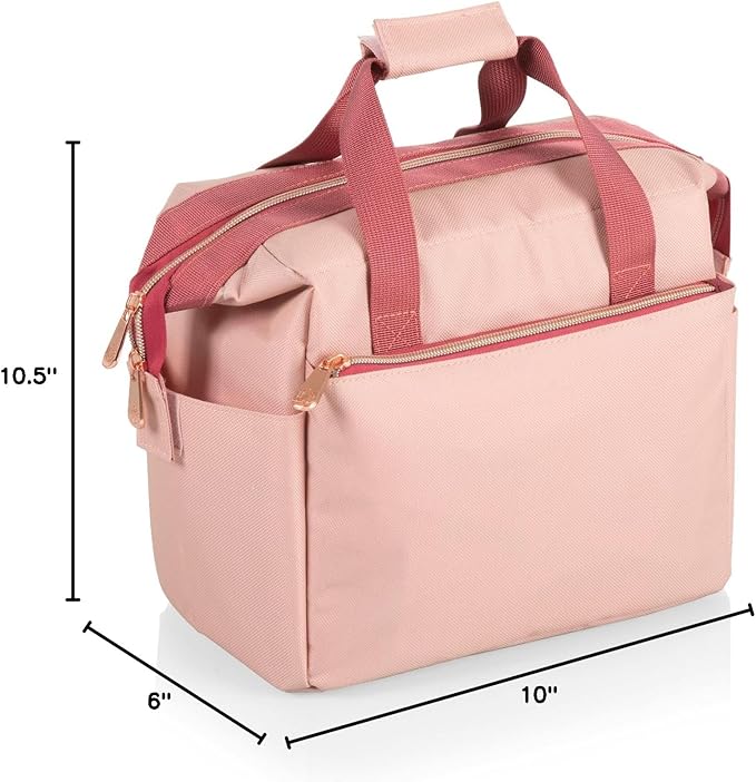 PICNIC TIME - On The Go Lunch Bag - Soft Cooler Lunch Box - Insulated Lunch Bag, (Pink)