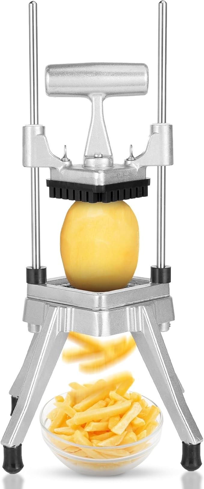 WICHEMI Commercial Onion Chopper Vegetable Cutter Fruit Dicer Heavy Duty Stainless Steel Vegetable Fruit Chopper Professional Food Dicer Cutter for French Fry Potato Pepper Tomato (1/2")