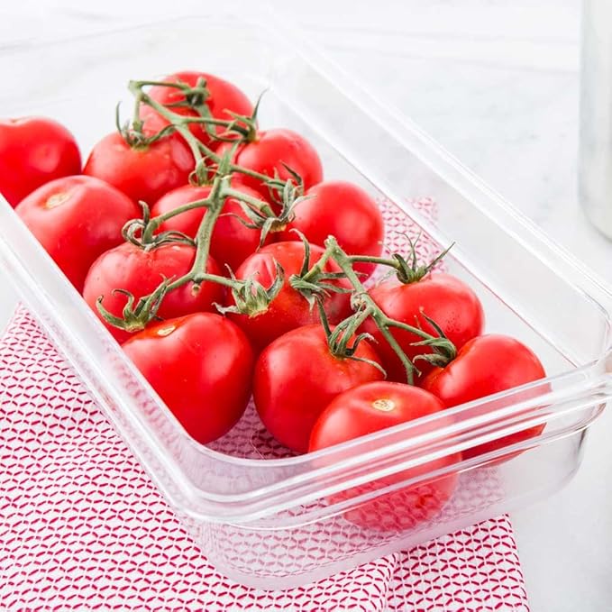 Restaurantware-2.5 Inch Deep Food Pans, 1 1/3 Size Commercial Food Storage Container - Freezable, Break-Resistant, Clear Plastic Cold Pans, Dishwashable, For Kitchens, Restaurants, Or Cafeterias