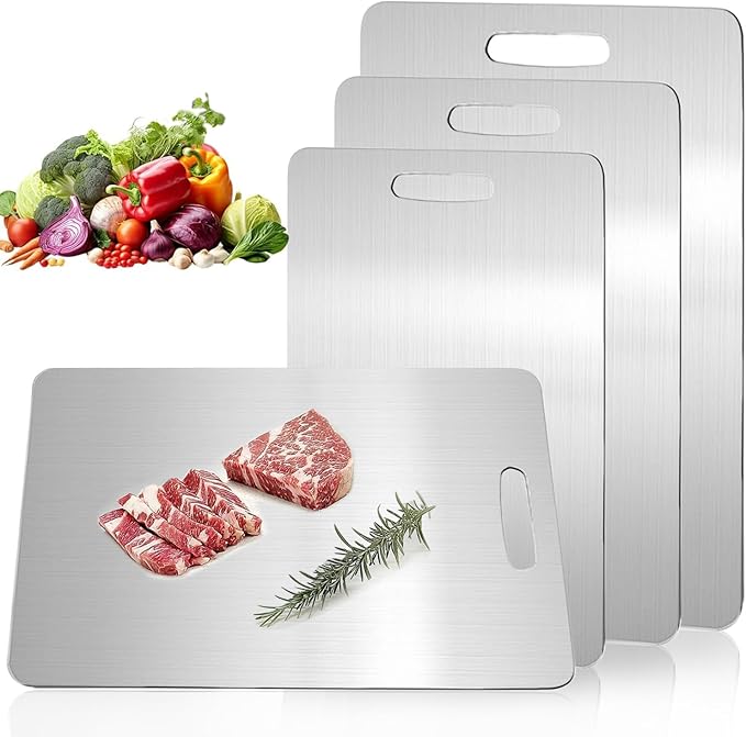 Katuchef Titanium Cutting Board,Katuchef Titanium Cutting Boards for Kitchen,Double-Sided Cutting Board for Vegetables and Meat, Easy to Clean and Store for Home Use(M+L+XL)