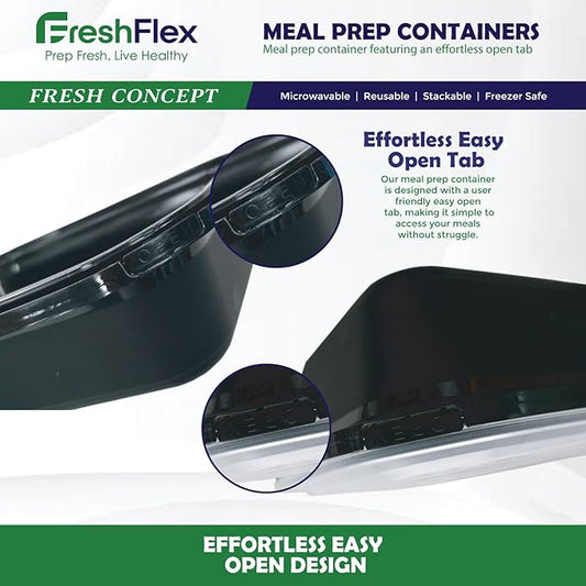 Meal Prep Made Effortless – 50-Pack 36 Oz Meal Prep Containers | Ultimate Storage Solution with Easy-Open Lid, Leakproof Seal, Microwave & Dishwasher Safe