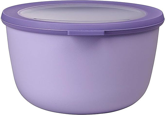 Mepal Cirqula 68oz/2,000ml Multi Food Storage & Serving Tall Bowls with Transparent Lids | Perfect for Food Prep | Microwave & Dishwasher Safe | Nordic Lilac | Made in Holland