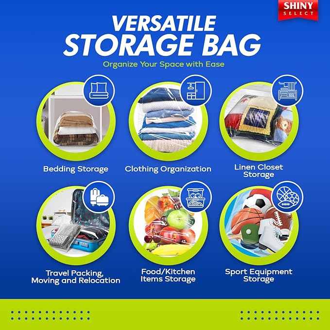 20 Gallon Jumbo Storage Bag with Handle, Resealable Zipper Top 24x32, 6 Bags - Clear Big Plastic, Extra Large XL, 4 Mil Thick Heavy Duty for Travel, Camping Gears, Pillows, Comforters…
