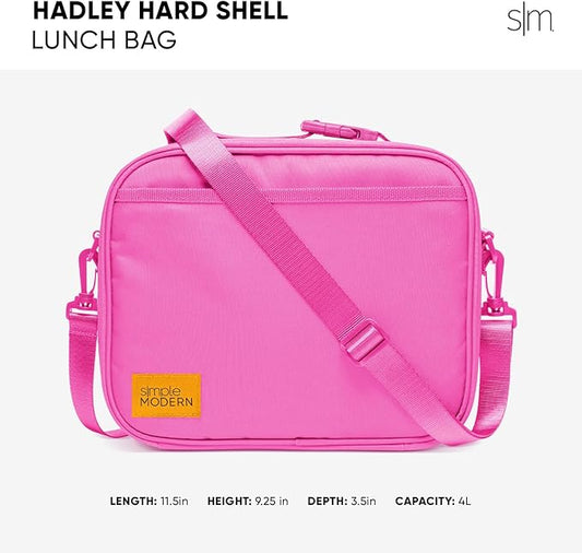 Simple Modern Hadley with Shoulder Strap | Lunch Box for Kids, Teens, and Adults | Insulated Bag for Girls, Boys, Women, Men | Meal Containers with Exterior and Interior Pockets | Raspberry Vibes