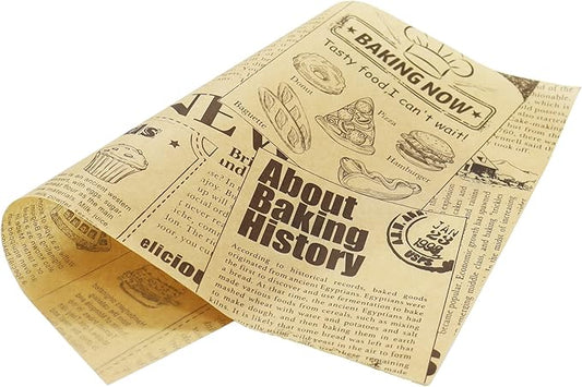 Grease Proof Liners 13.8" x 9.8" Deli Wrap 200 Pack. Best Kraft Food Wrapping Paper Sheets for Picnic, Festival, Fair or BBQ. Perfect Liner for Tray, Basket or Boat (Kraft Poster)