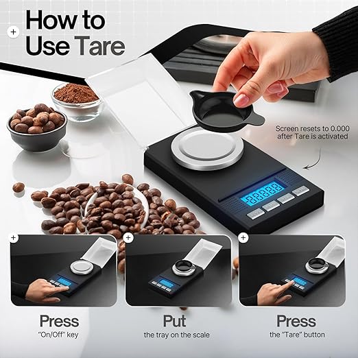 Flexzion Digital Milligram Scale Kit - 50g/0.001g, High Precision Micro Scale, Jewelry Scale, Powder Scale, Reloading Scale, Mg Scale for Weighing Powders & Medicine, Includes 50g Calibration Weight