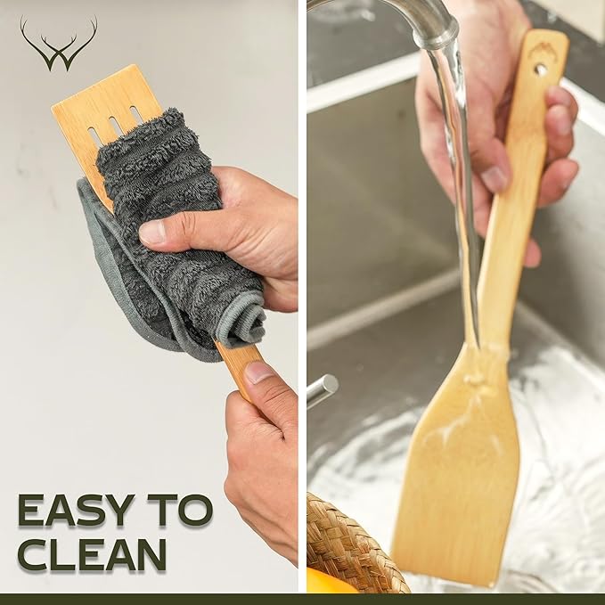 Valentine's Day Gifts for Her – Wooden Spoons for Cooking, Bamboo Kitchen Utensils Set, Unique Valentine's Day Gifts for Women, Romantic Gift Idea for Wife, Girlfriend, or Mom, Practical & Stylish