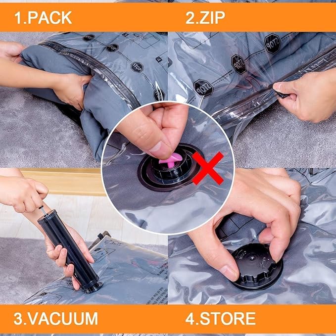 10 Large Vacuum Storage Bags with Electric Pump, Space Saver Bag for Clothes, Mattress, Blanket, Duvets, Pillows, Comforters, Travel