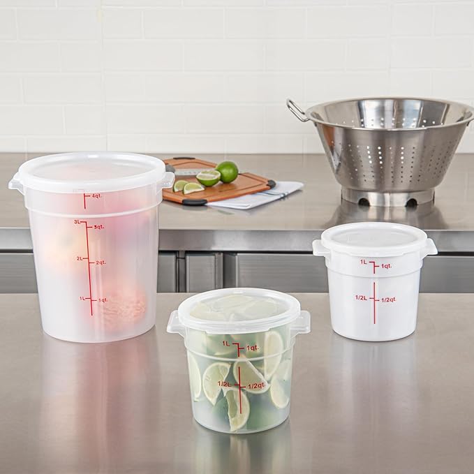 Restaurantware-LID ONLY: Met Lux Food Container Lid, 1 Round Lid For Storage Container - Containers Sold Separately, With Pull-Corner Tab, Translucent Plastic Lid, Dishwashable, Freezable